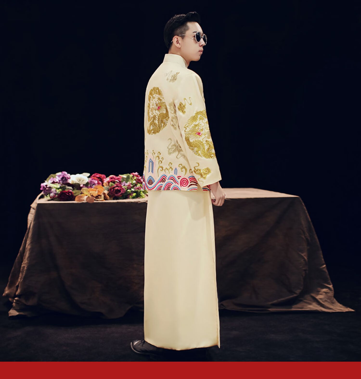 中式结婚礼服新郎接亲服绸缎新款盘金绣和服春夏汉服成人男古风男装