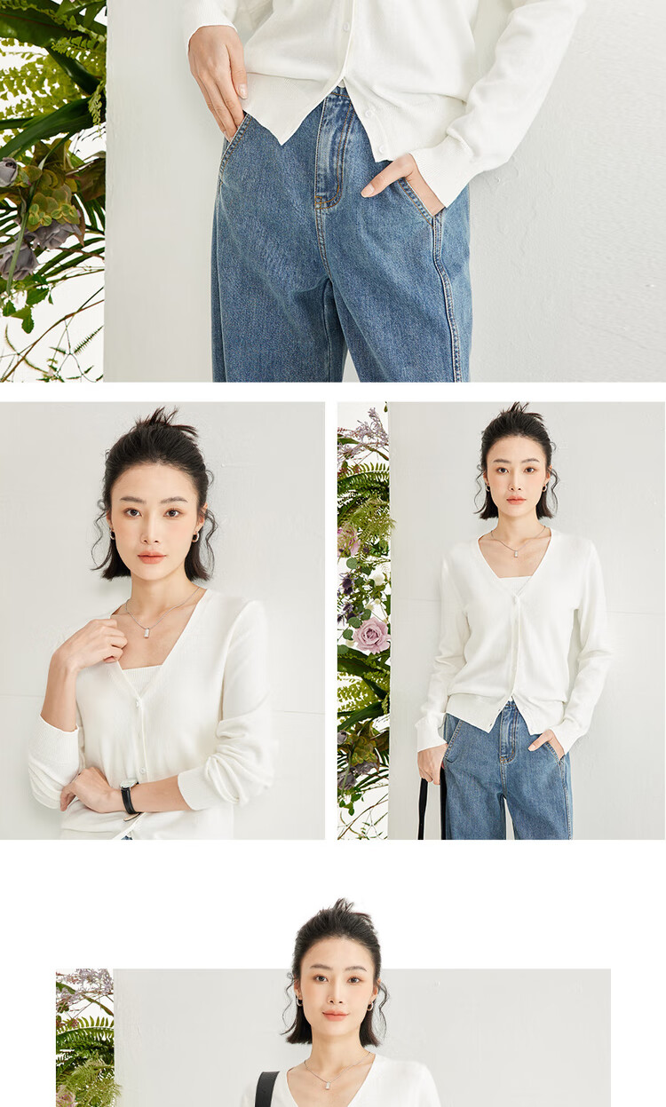 Giordano Knitted Cardigan for Women, Cotton V-Neck Sweater, Women's Outerwear, Solid Color Women's Jacket, 05350649 14