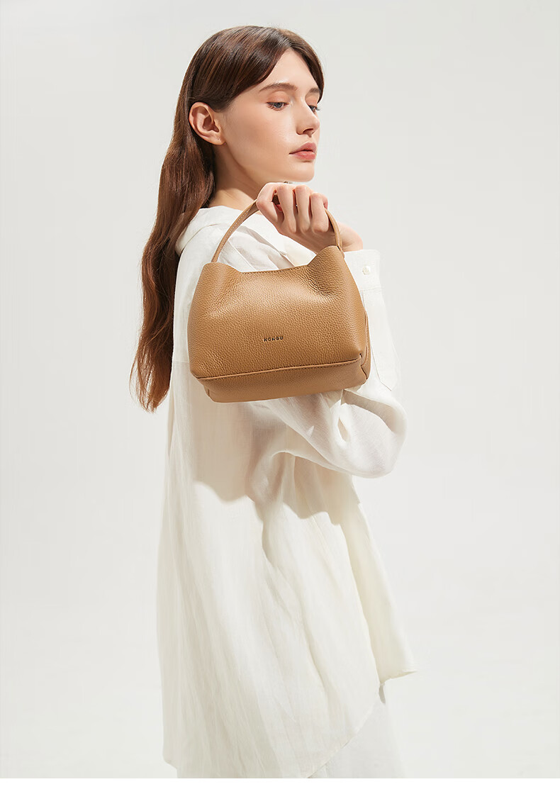 HONGU Women's Handbag, High-Quality Cowhide Leather Shoulder Tote Crossbody Bucket Bag, Ladies' Purse, Birthday Gift for Girlfriend 9