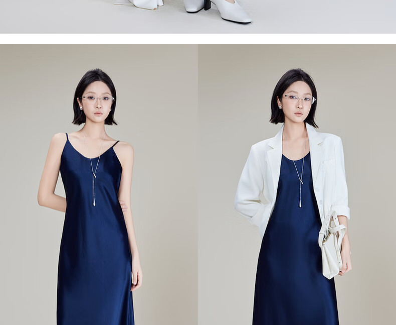 MEIYANG Waltz Dress, Elegant Beauty Acetate Spaghetti Strap Dress, Pearl Gray Extended Version, XL 15