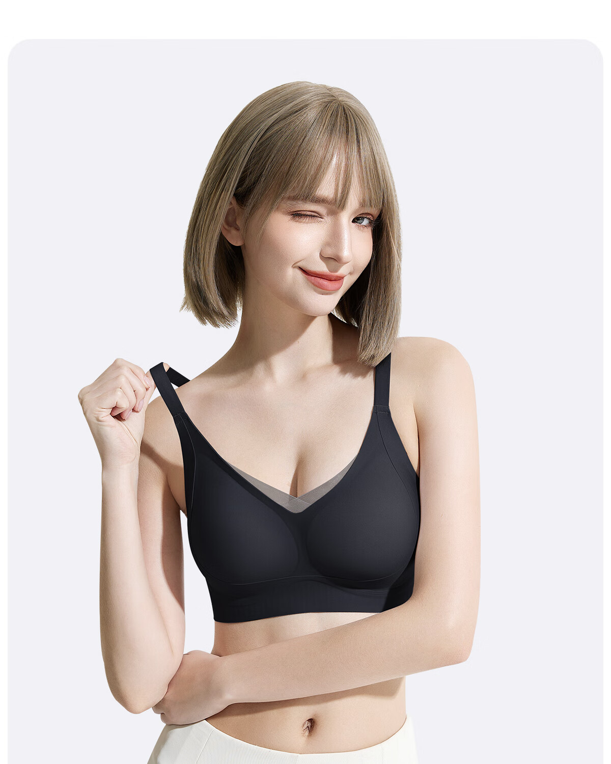 Tingmei Women's Seamless Wireless Bra, Small Chest Push-Up, Anti-Sagging, Side Support, Large Chest Lift, Sexy, Apricot, Size M 12