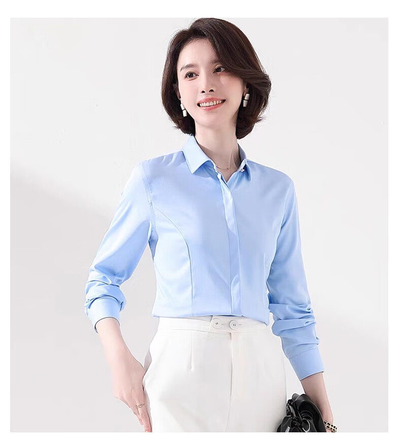 Romon Slim Fit Simple Summer Women's Shirt Casual Breathable Solid Color Short Sleeve White M 24