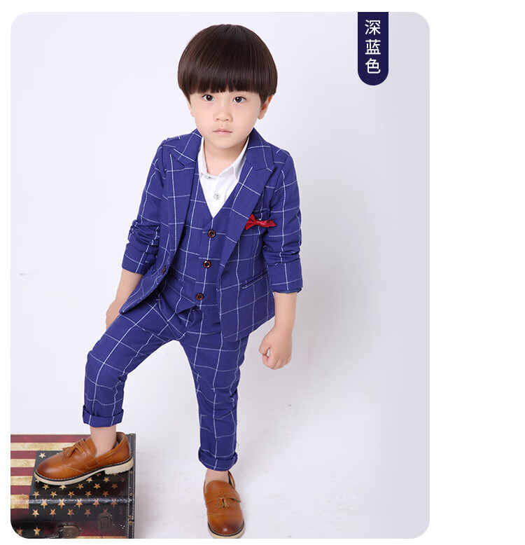 儿童西装套装男孩子花童礼服男学生主持人服装男童钢琴朗诵演出服秋冬