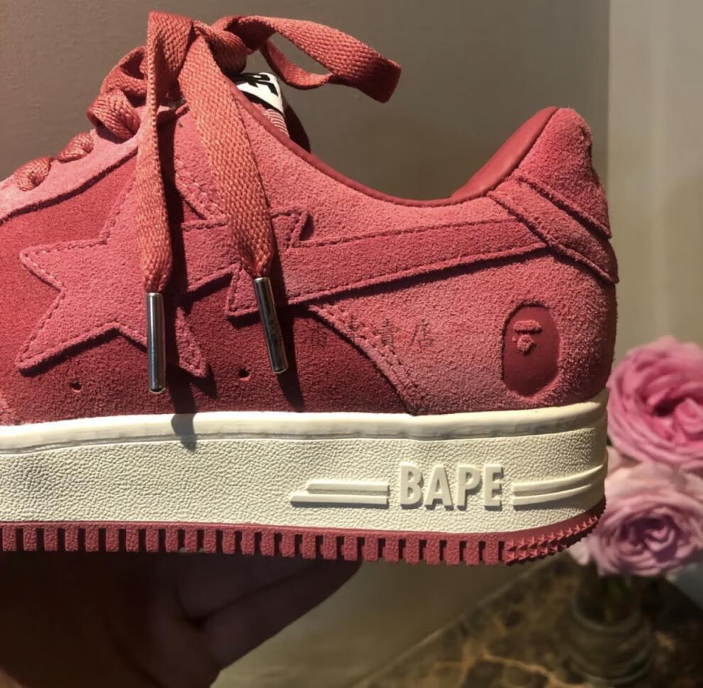 【官方旗舰店】bape sta绒面麂皮情侣休闲板鞋sta街头纯色男女情侣