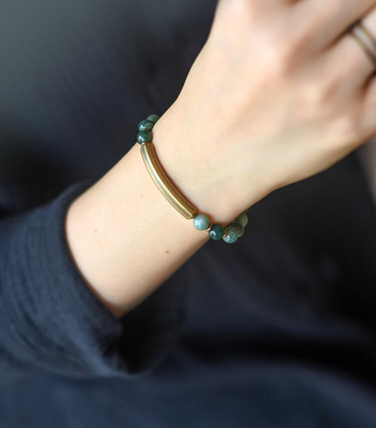 非鱼之家红碧石珠子多层手串情侣原创复古民族风手链女文艺男饰品 彩