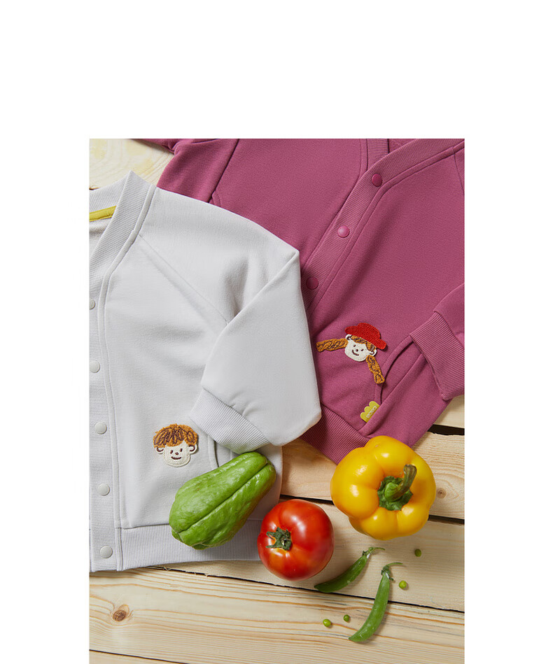Papa [Glutinous Rice Cotton] papa New Autumn Children's Jacket Baseball V-Neck Cardigan Top Purple Red 110 5