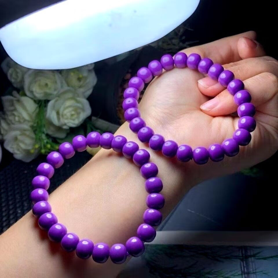 紫云母手串 设计香芋紫三圈单圈礼物女款sn4156 紫云母6mm佛珠【图片