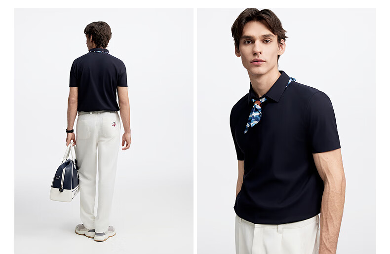 Biyinlefen [Ice Technology] Summer Men's Top, Casual Outdoor Versatile Skin-Friendly Business Commute Outfit, Short-Sleeve POLO Shirt 9