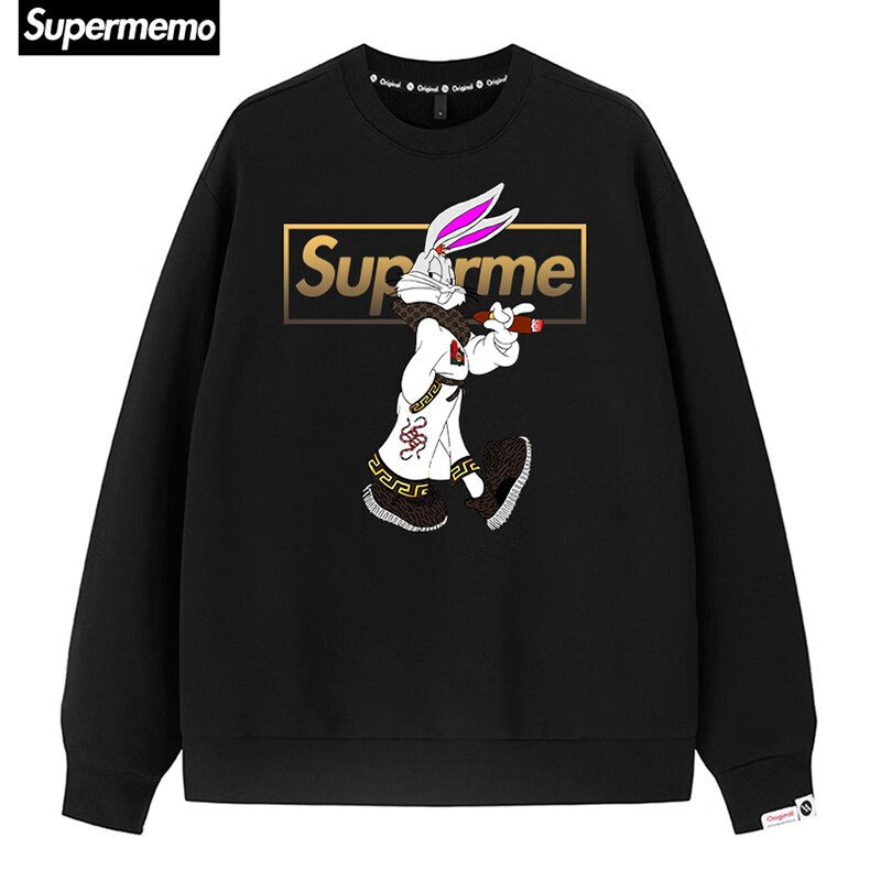 酷履(kulv)联名supreme联名兔八哥兔宝宝欧美卡通春秋卫衣男女同款