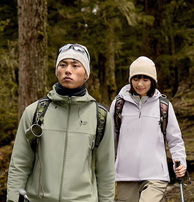 TECTOP Fleece-Lined Softshell Jacket Couples Outdoor Hiking Mountaineering Hooded Coat 3