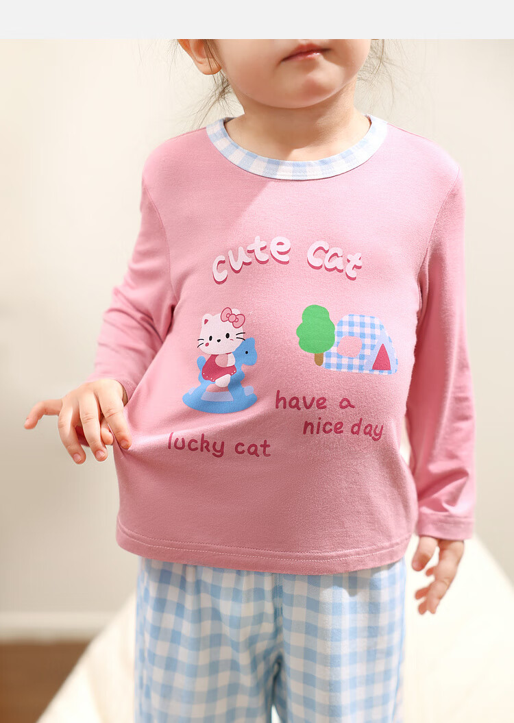 LUSON Xiao O Dad Baby Girl Long Sleeve Homewear Set 2025 Autumn Newborn Soft Silk Pajamas 7