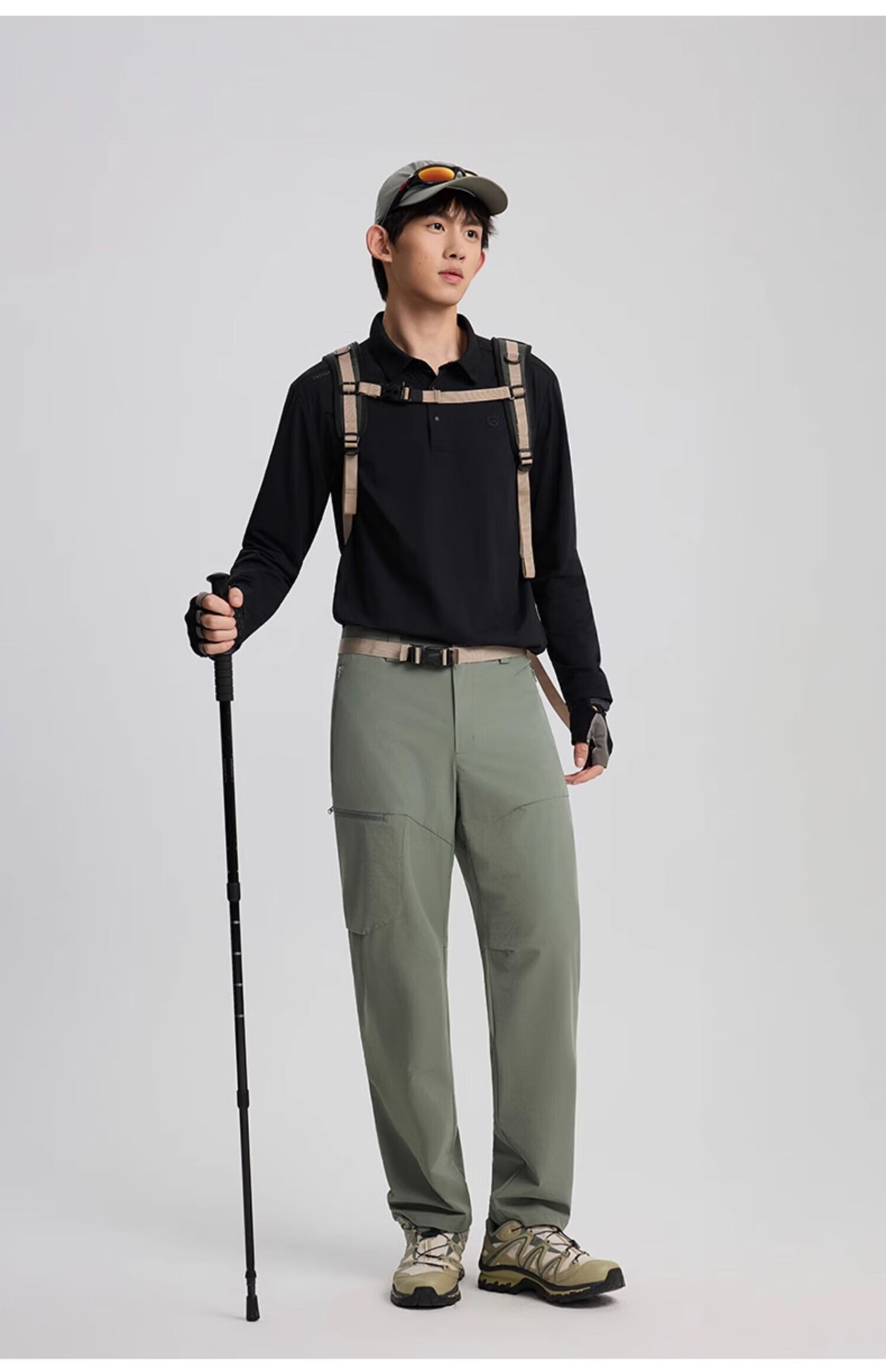 TECTOP Men's Outdoor Casual Pants Spring Summer Breathable Stretch Hiking Softshell Work Pants Sand Color M 25