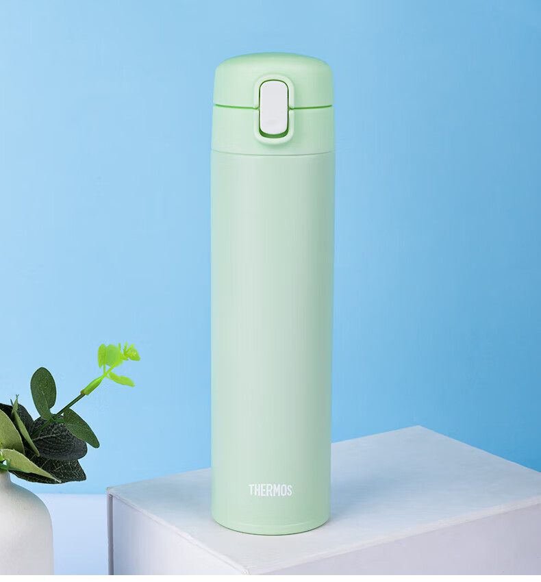 日本膳魔师(thermos)吸管杯保温杯男女成人儿童便携直身水杯 清雅绿