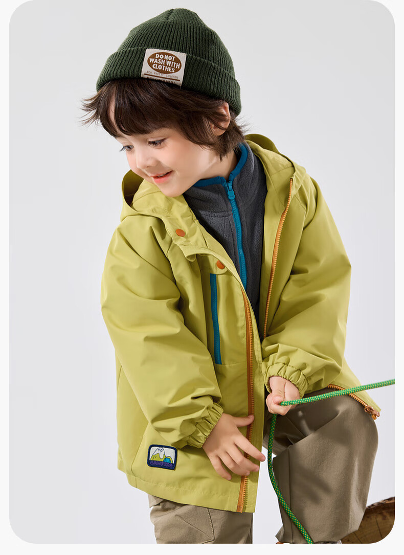 Dudu Kids [Three-Proof Softshell] Baby Three-Way Wear Autumn Boys' Outdoor Jacket Autumn Girls' Top Children's Fashion Pink 100 22