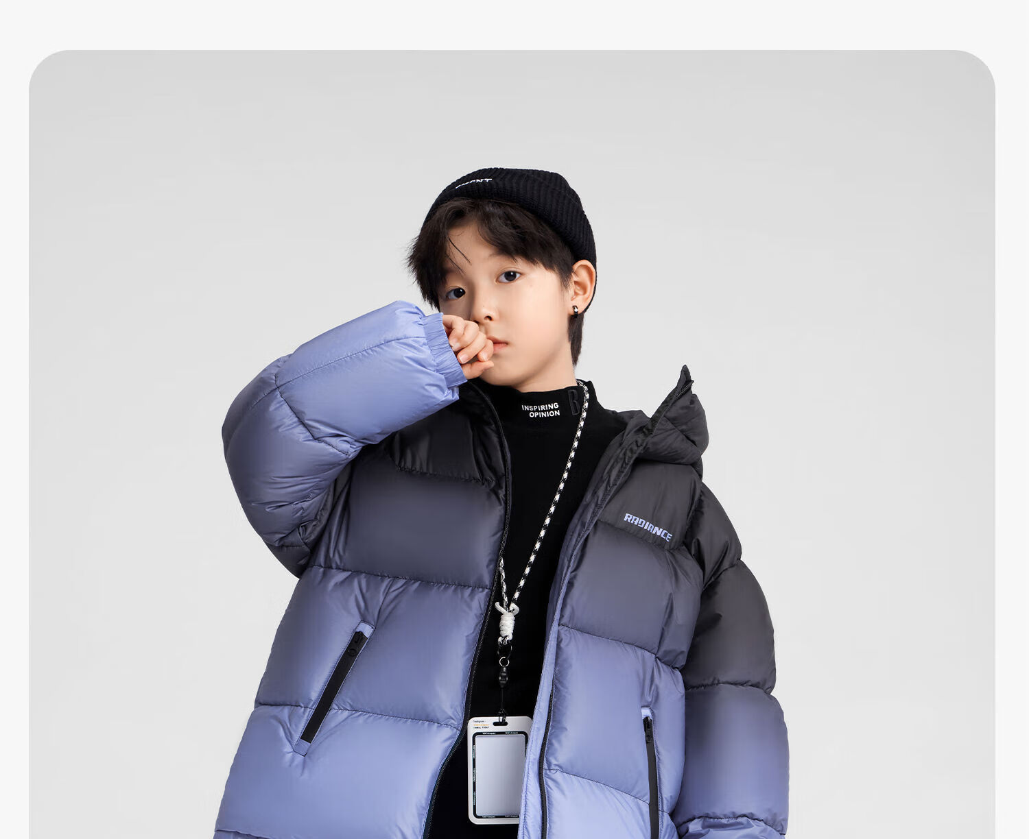 Zuo Xi Boys' Down Jacket Winter Warm 2025 New Children's Three-Proof Hooded Puffer Coat Blue 120 20