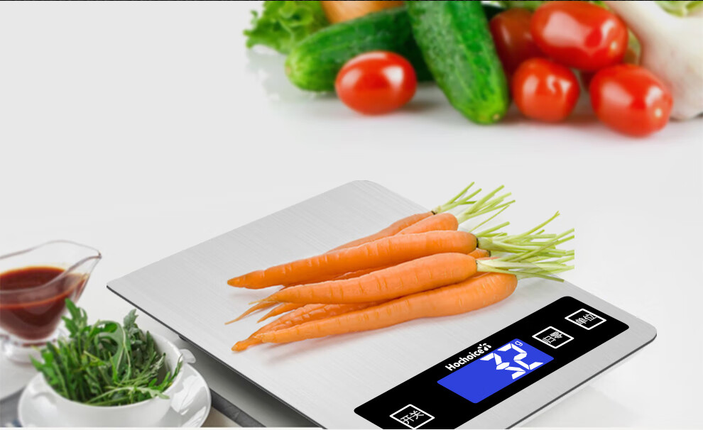 花潮电子秤厨房秤克称食品称不锈钢15kg电子称重称克食物秤烘培秤小天