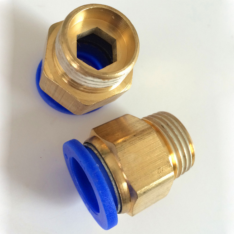 宾毅气动气管pc气管接头pc08-02快速接头快接铜螺纹直通8mm10mm6mm.