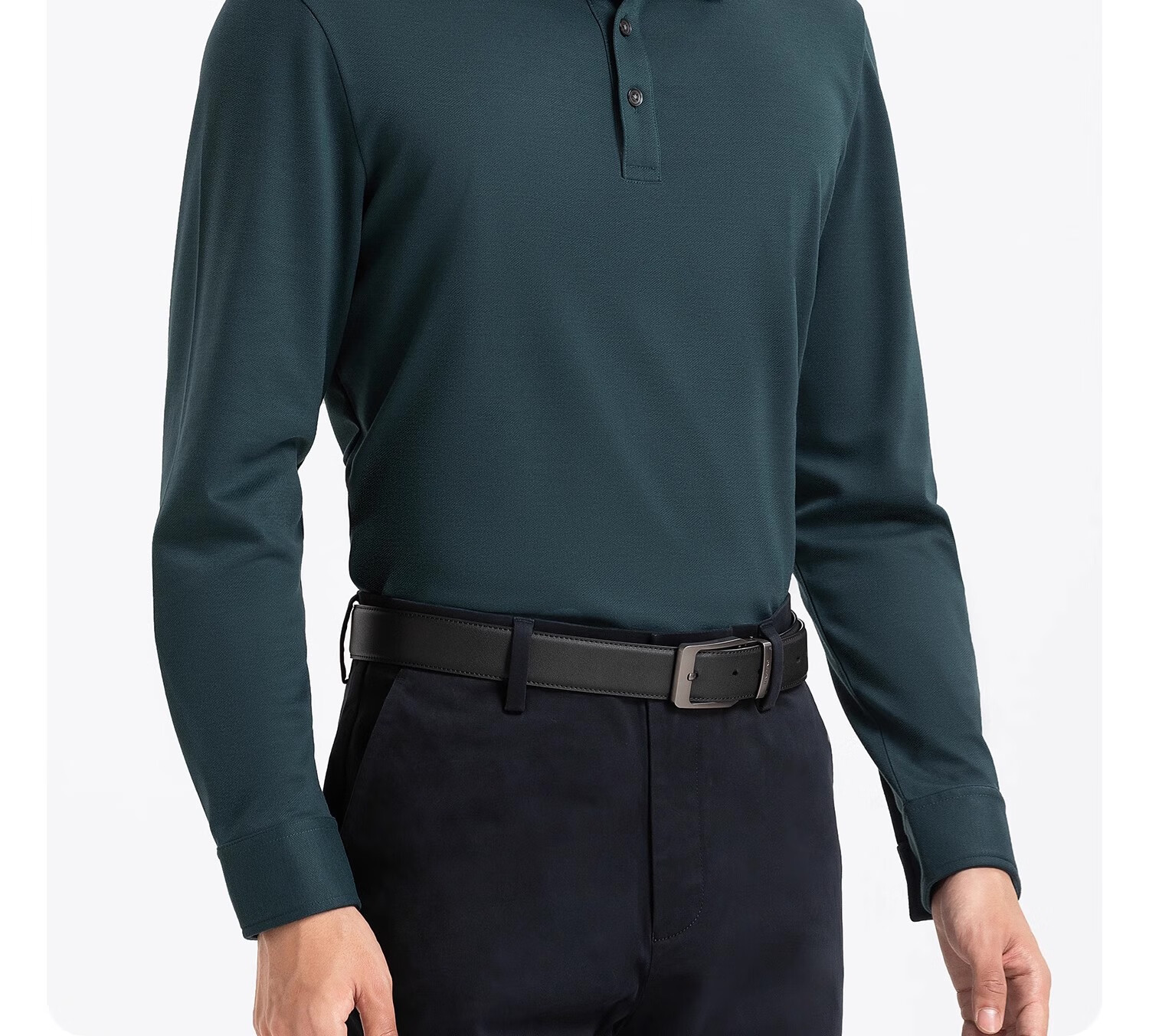 Langdun [Wool Blend] Long Sleeve Polo Shirt Men 2025 Spring Autumn Soft Comfortable Business Casual 22