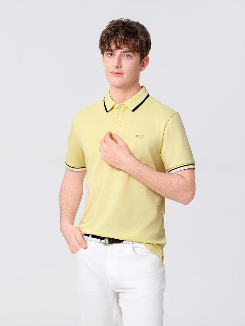Goldlion GY [Cool Touch] Men's Polo Shirt, Short Sleeve, Summer New Style, Casual Versatile Collared T-Shirt, White, XL 12