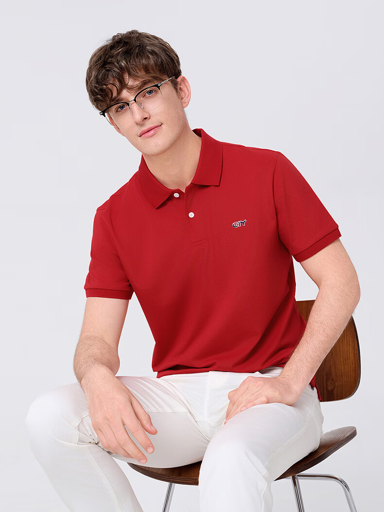 Goldlion GY Short Sleeve Polo Shirt Men Cotton T-Shirt TSF0048-ND153A White M 15