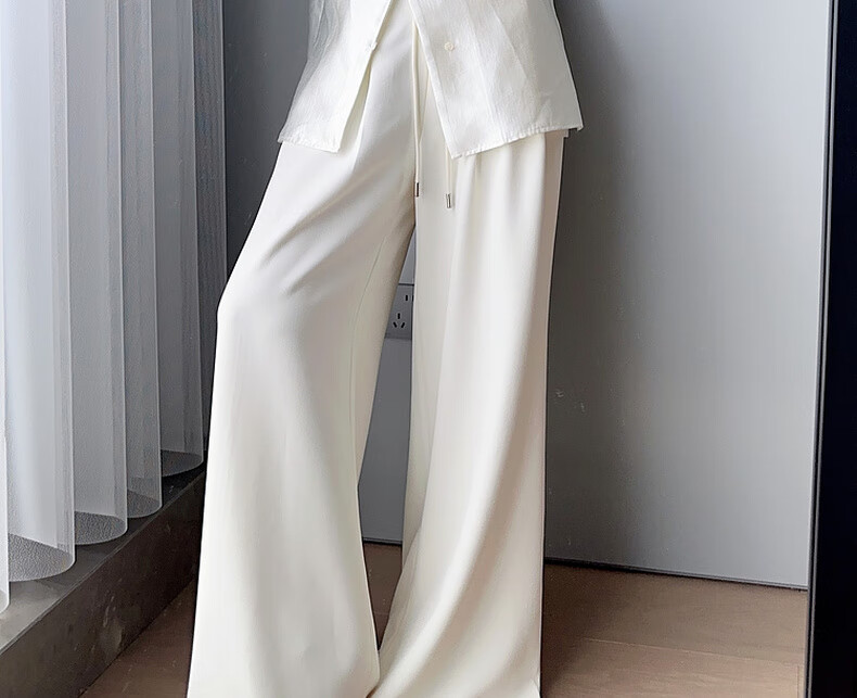 MEIYANG Misty Rose Casual Pants, UPF50+ Toray Sun Protection Wide-Leg Pants, Gray (Regular Version), XL 9