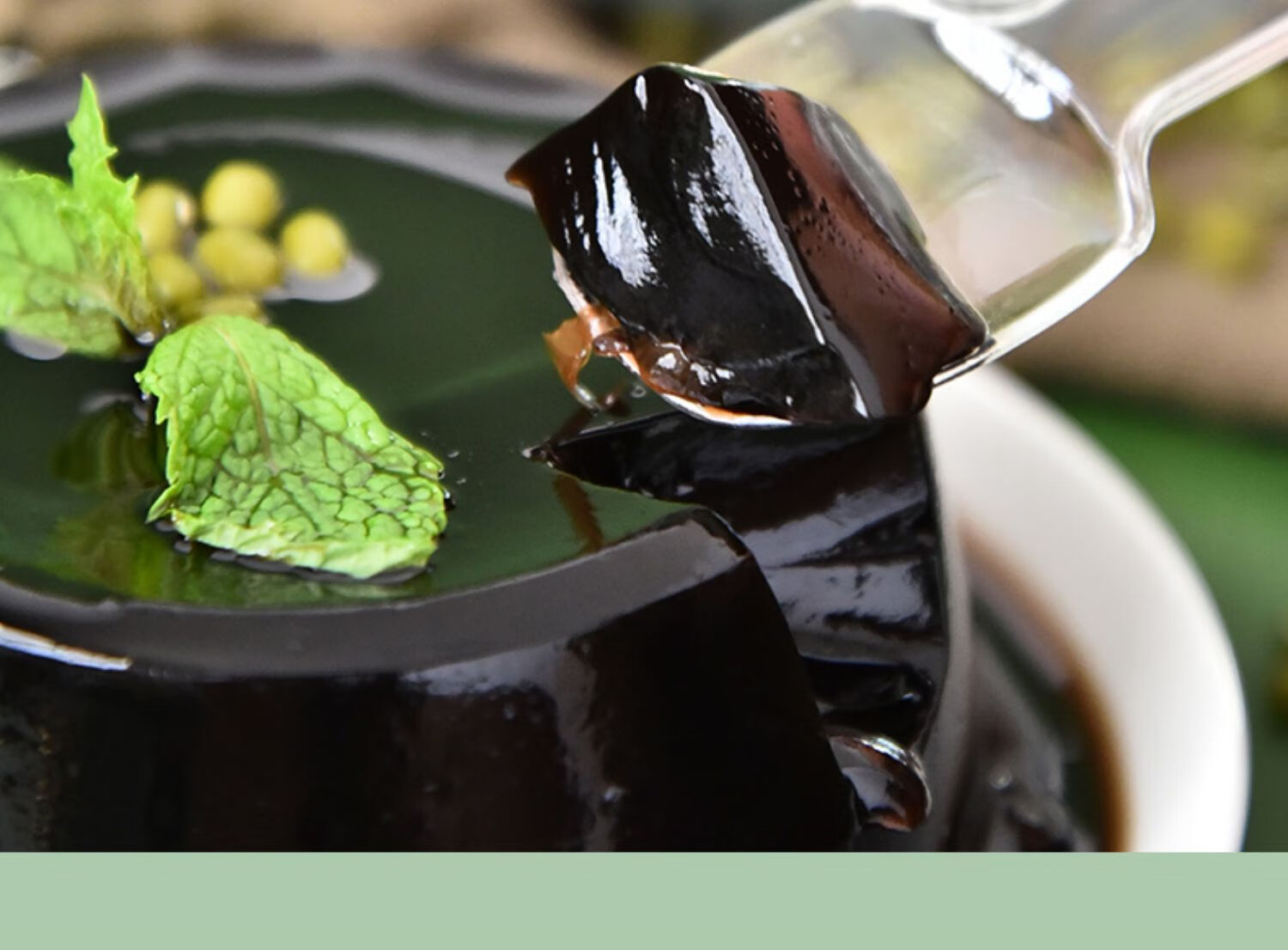 红豆味龟林膏小果冻黑凉粉即食杯碗宝丰龙 绿豆龟苓膏220gx10碗【图片