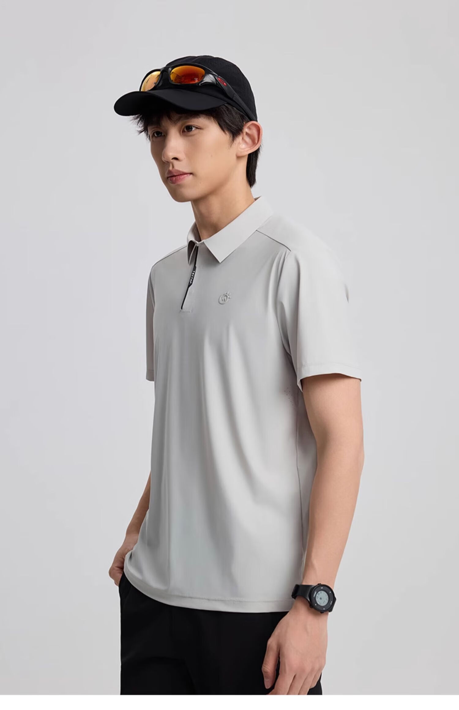 TECTOP Women's Dawn Gray Quick-Dry Short Sleeve Polo Shirt Summer Sun Protection Ice Silk Cooling S 61