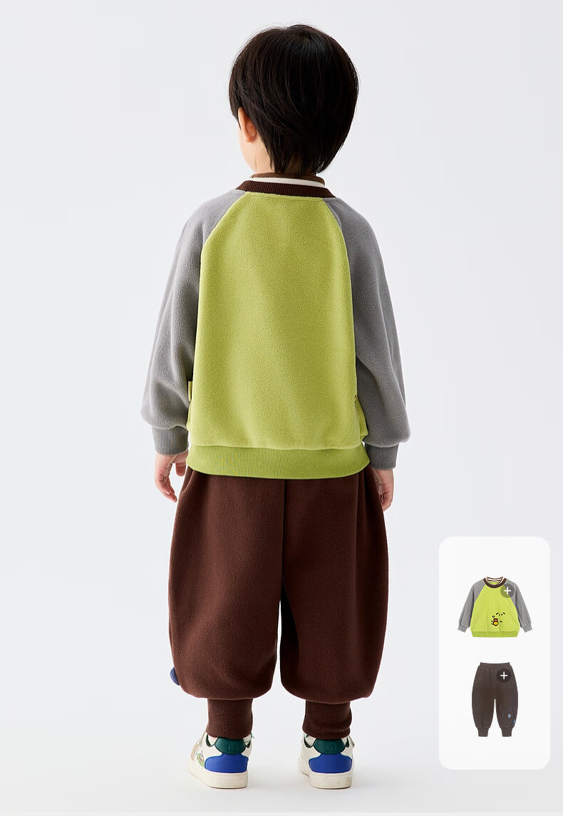 M.Latin Children's Sweatshirt, Winter 2025 New Style, Girls' Toddler Fleece Semi-Turtleneck, Contrasting Color Round Neck Sweatshirt 12
