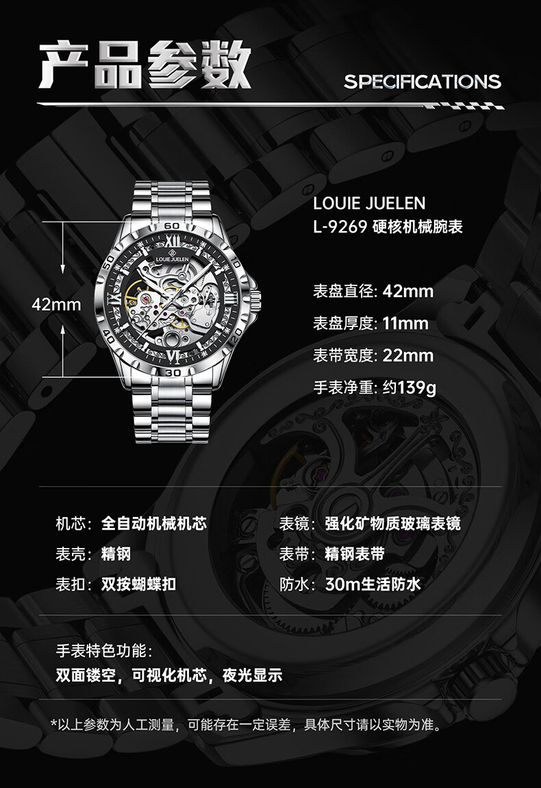 GEORGCOUNT Men's Automatic Mechanical Skeleton Business Watch 2025 New High-End Tourbillon Men's Watch 2