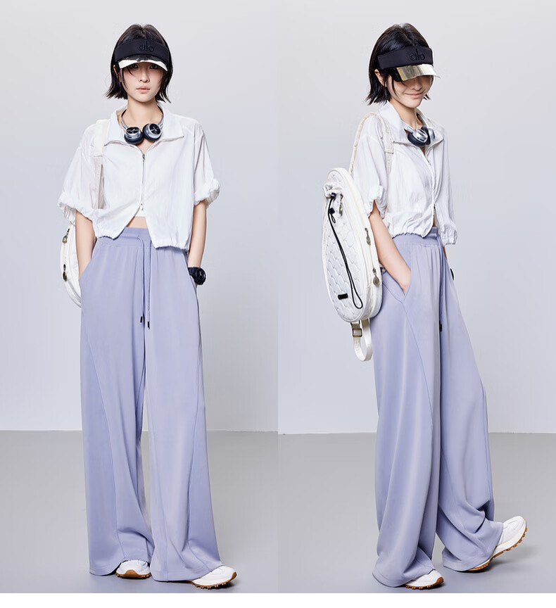 MEIYANG Streamlined Casual Pants, Summer Cool Pants with Sand-Washed Straight Leg, Purple Extended Version, XL 17