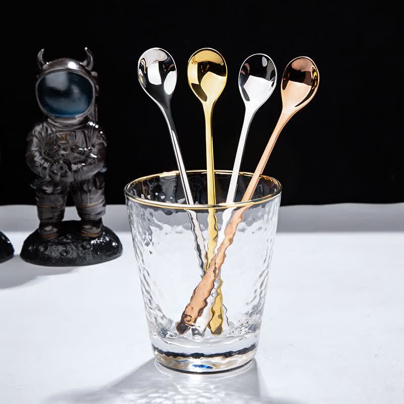Stainless steel long-handled stirring spoon, small spoon, seasoning spoon, coffee spoon, high-end luxury ice spoon, dessert honey spoon, silver [thickened and upgraded] thumbnail 5