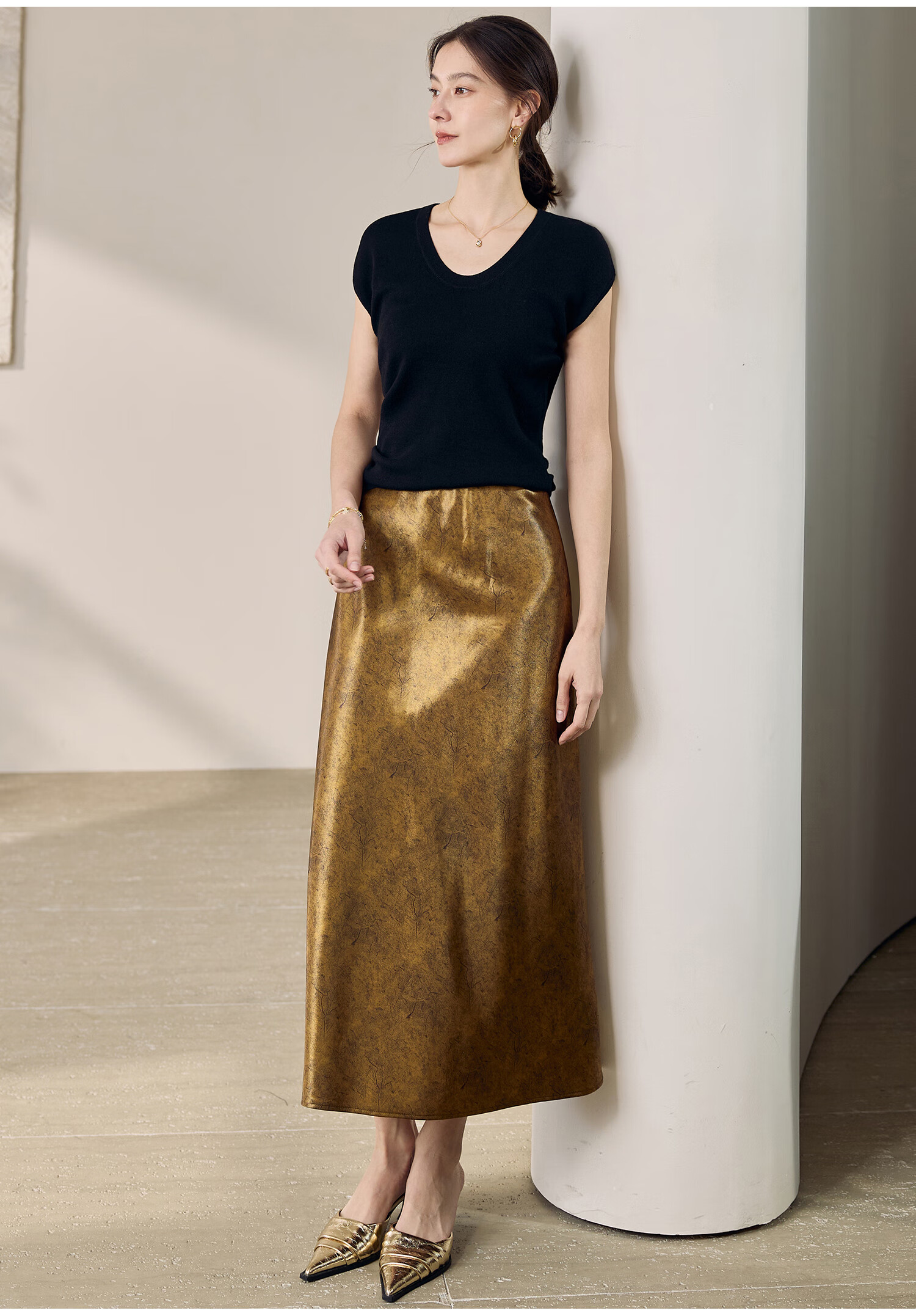 ROEYSHOUSE New Chinese Style Satin Half Skirt Women Summer Elegant Printed High Waist Skirt 12018 Floral XL 6