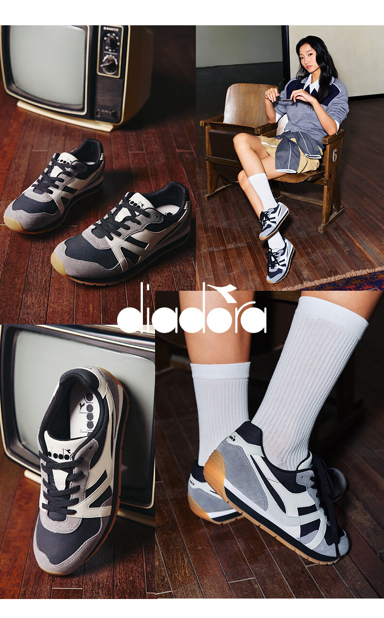Diadora Unisex Casual Runmover Synth Sneakers Rock Ridge Gray/Obsidian Black/Snow White Size 42.5 Runs Small, Recommend Half Size Up 11