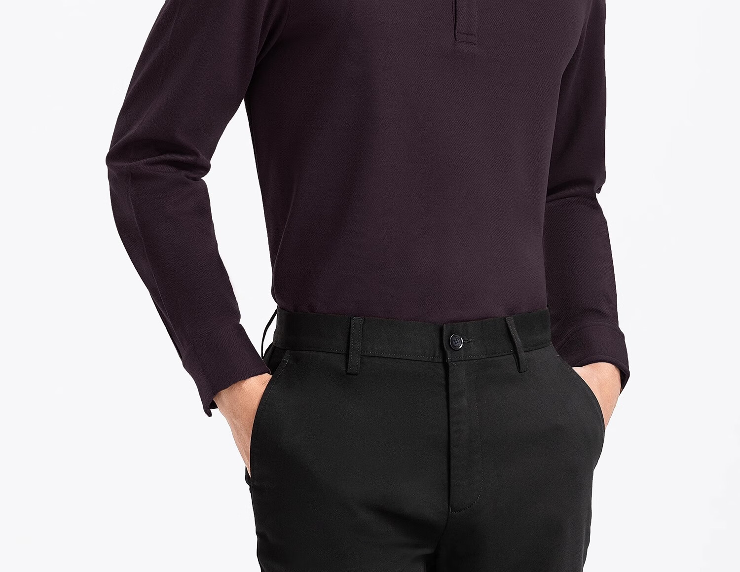 Langdun [Wool Blend] Long Sleeve Polo Shirt Men 2025 Spring Autumn Soft Comfortable Business Casual 23