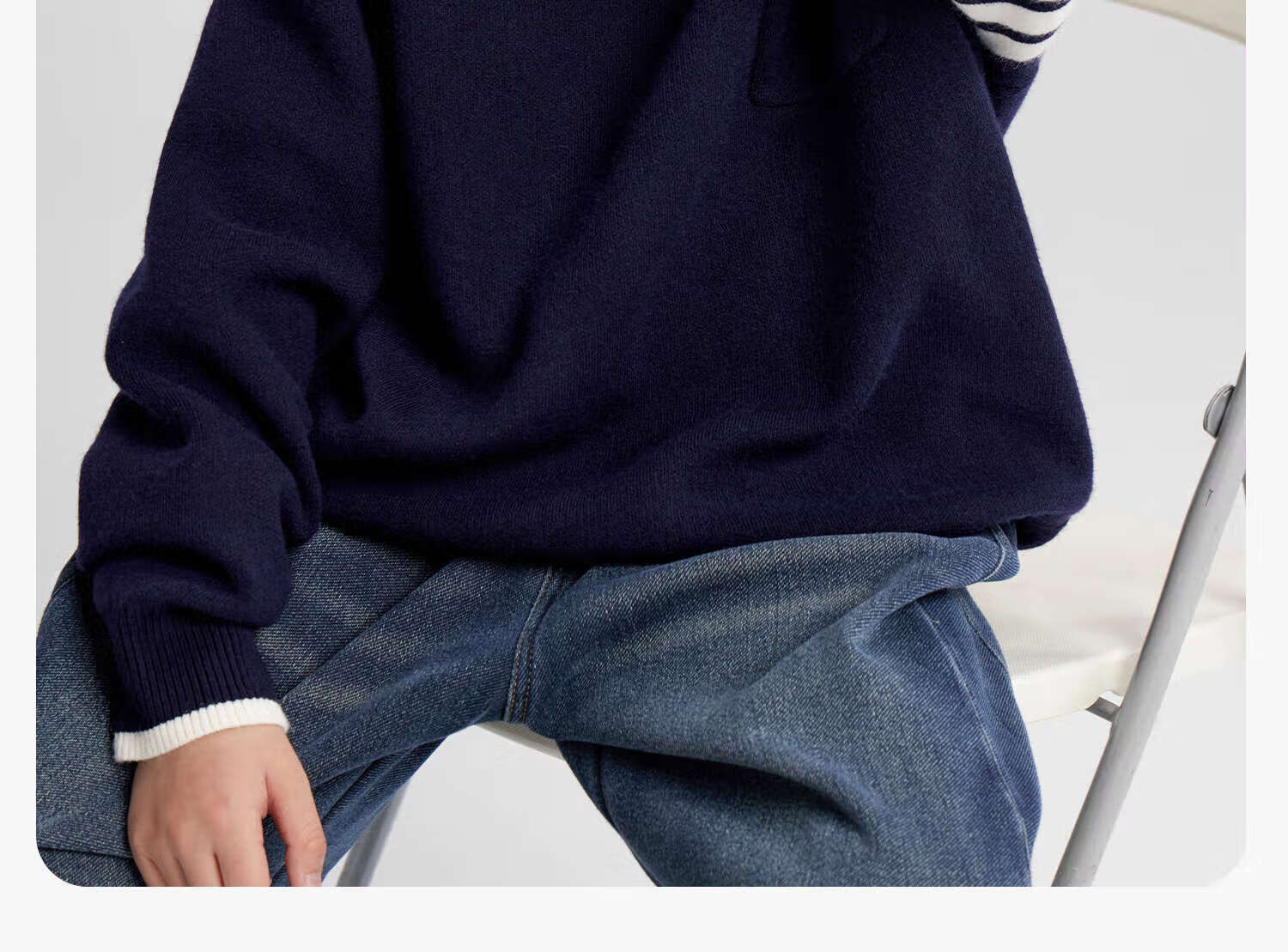 Zuo Xi Boys Sweater Autumn Winter Children's College Style Knitwear 2025 New Big Kids Winter Clothes Gray 130 15