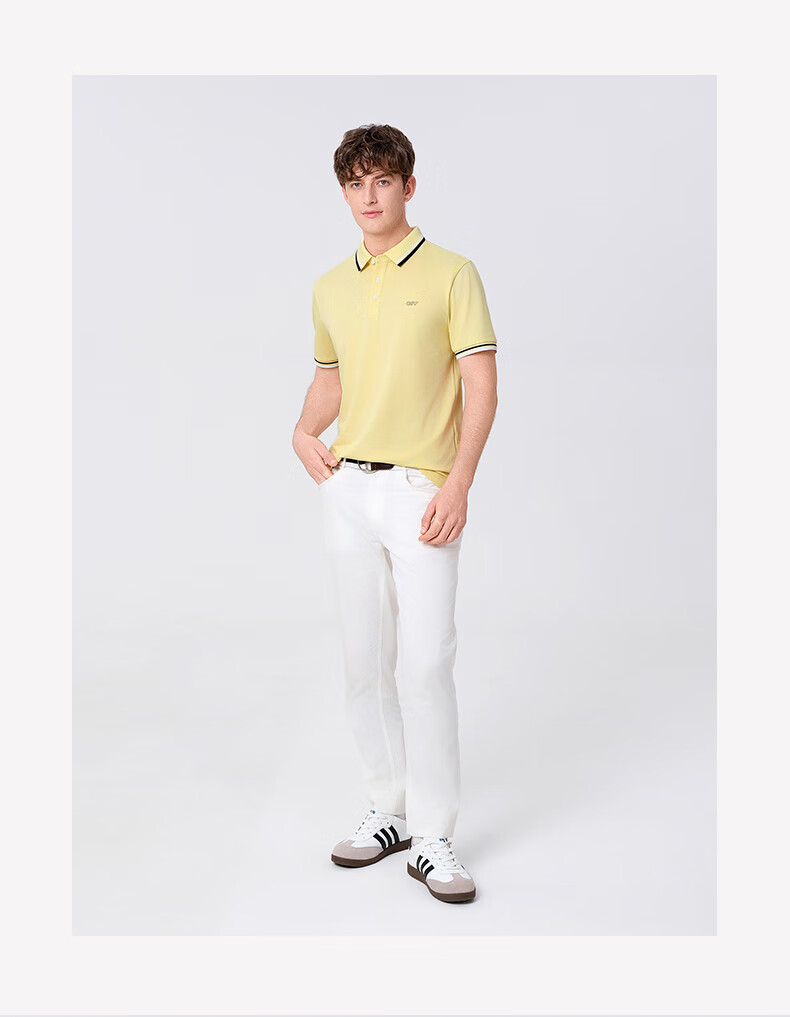 Goldlion GY [Cool Touch] Men's Polo Shirt, Short Sleeve, Summer New Style, Casual Versatile Collared T-Shirt, White, XL 13
