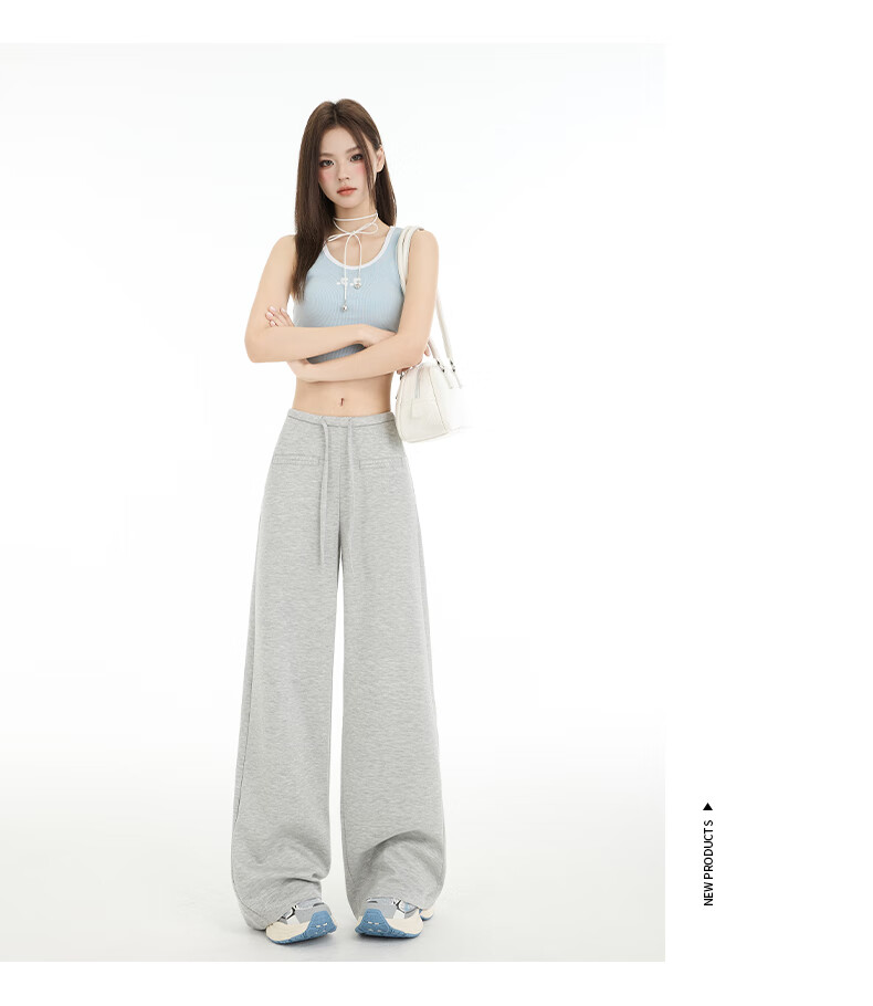 Romon [Soft and Smooth] Women's Casual Summer Pants Lazy Cool Slim Flared Long Trousers Light Gray XL 11
