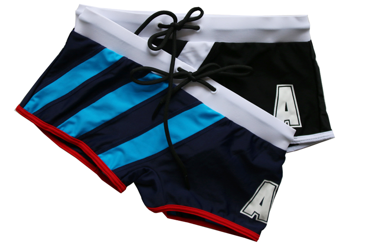 2020新款低腰紧身男士平角泳裤男青年游泳裤温泉泳衣泳裤 黑色 m