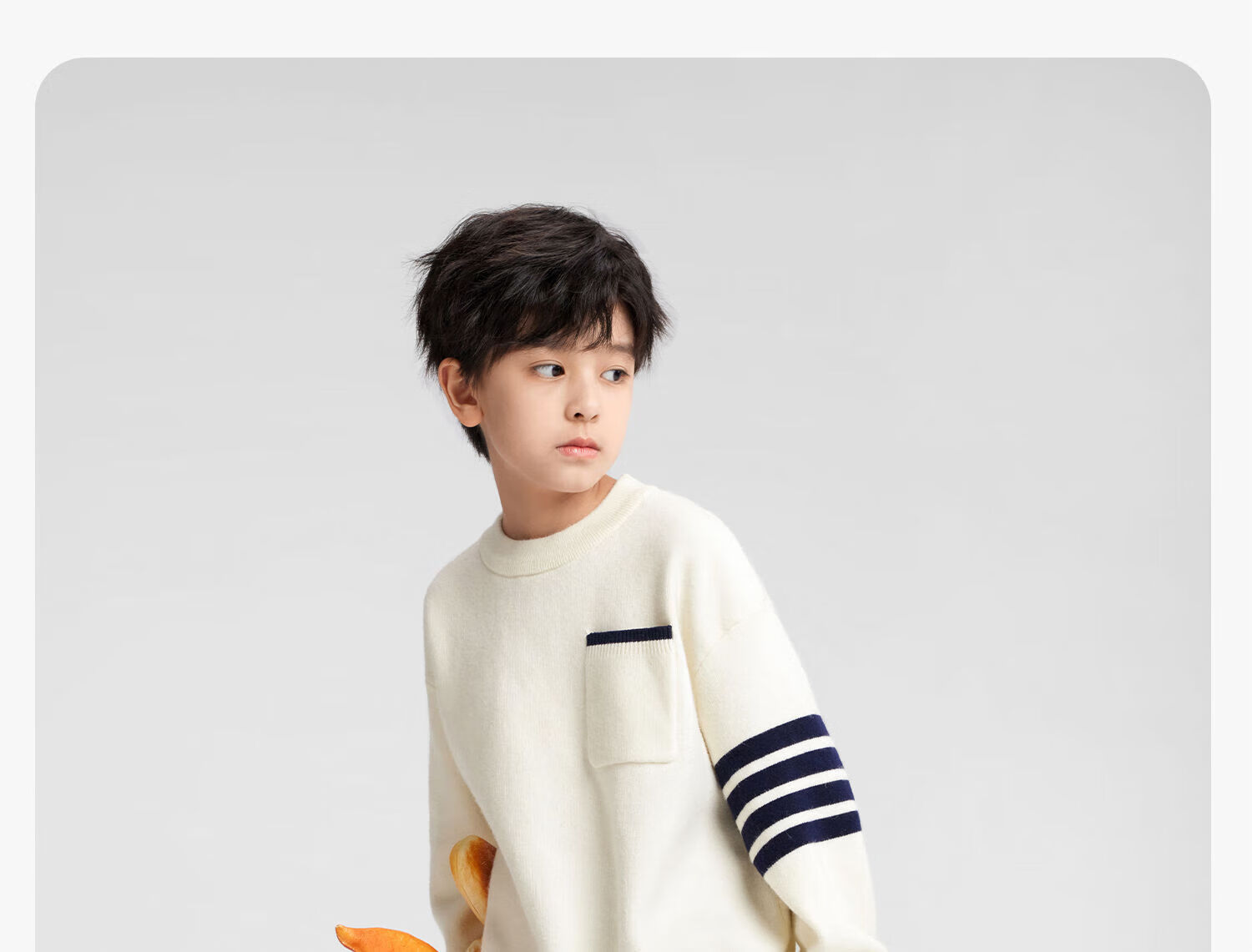 Zuo Xi Boys Sweater Autumn Winter Children's College Style Knitwear 2025 New Big Kids Winter Clothes Gray 130 22