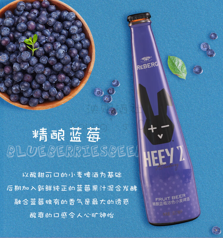 国产精酿果味啤酒 水蜜桃/蓝莓/芒果/哈密瓜 4瓶蓝莓【图片 价格 品牌