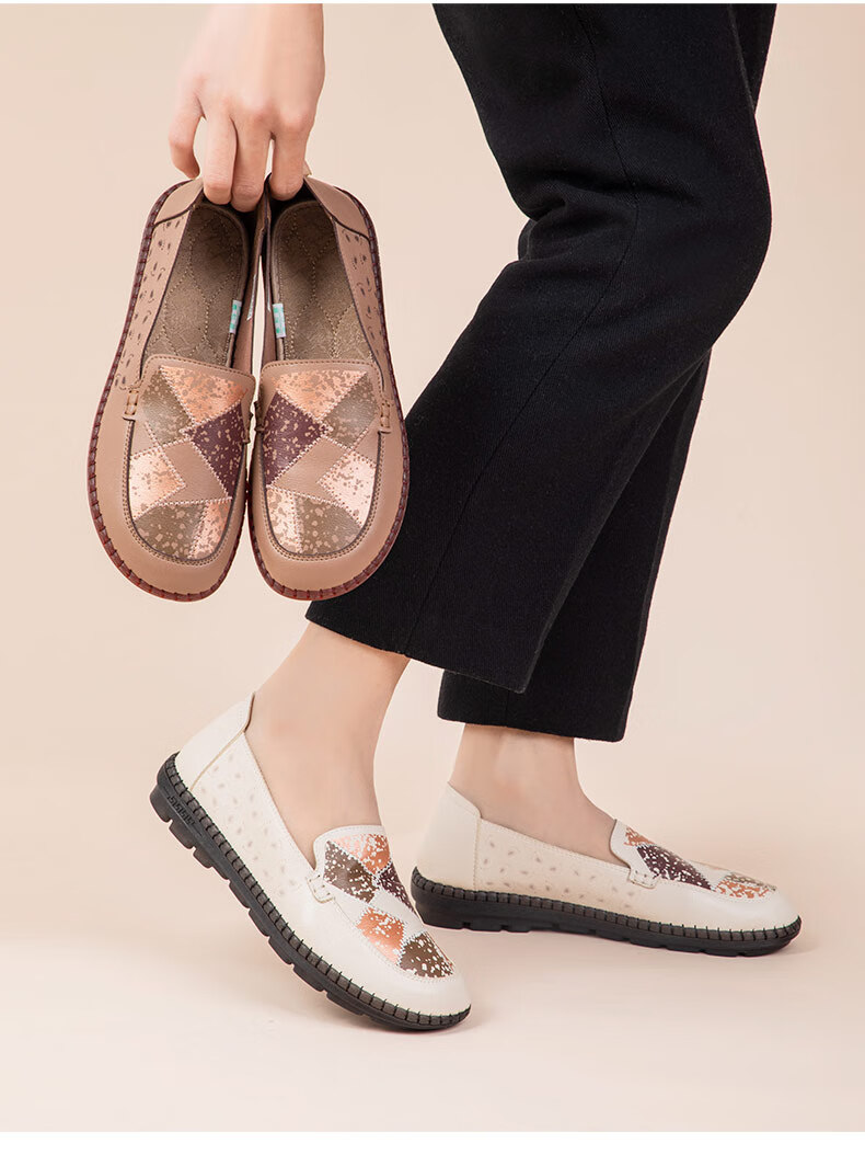 TAIHEYUAN Spring Summer Women's Slip-On Breathable Non-Slip Soft Sole Comfortable Loafers for Middle-Aged and Elderly Moms 18
