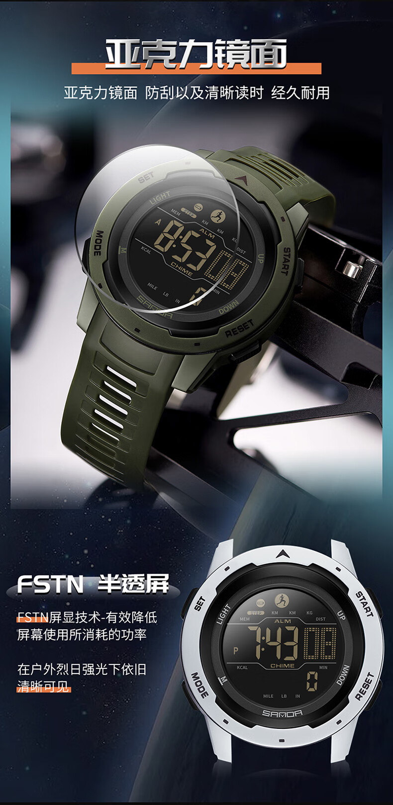 GEORGCOUNT Smartwatch for Men And Women, Middle School And High School Students, Electronic Watch for Teenagers, Outdoor Sports Pedometer Multifunctional Men's Watch 8