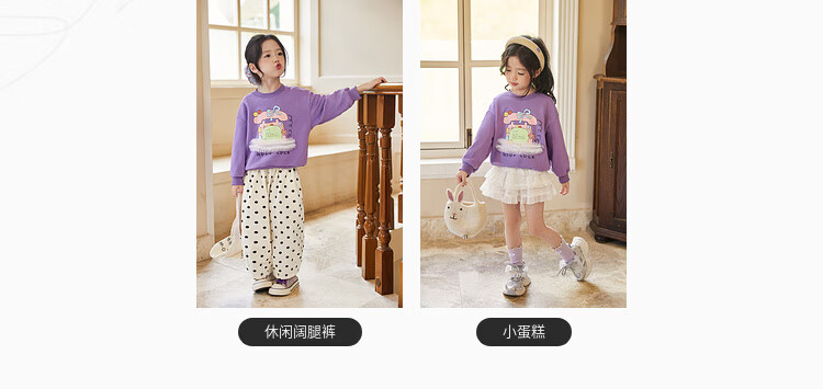 LUSON Little O Baby Okids Children's Clothing, Baby Sweatshirt, Three-Dimensional Fun And Dynamic Design, New Autumn 2025 Style, Girls' Round Neck Top 3