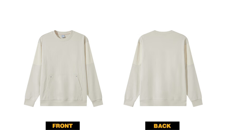 CABBEEN 365g Fish Scale Fabric Men's Sweatshirt Creative Studded Structure Segmented Design Winter Long Sleeve Sweatshirt 9