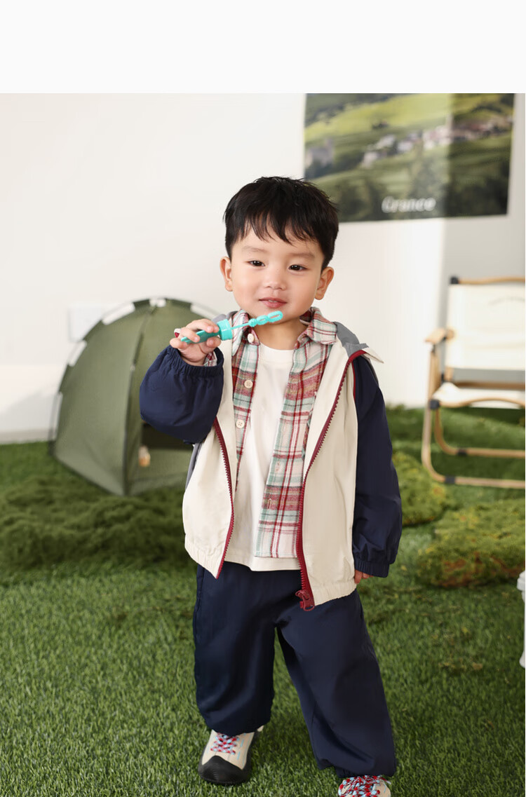 LUSON Baby Boy Sports Windbreaker Set, Spring And Autumn 2025 New Style Long-Sleeve Jacket, Outdoor Long Pants, Infant Autumn Outfit 9