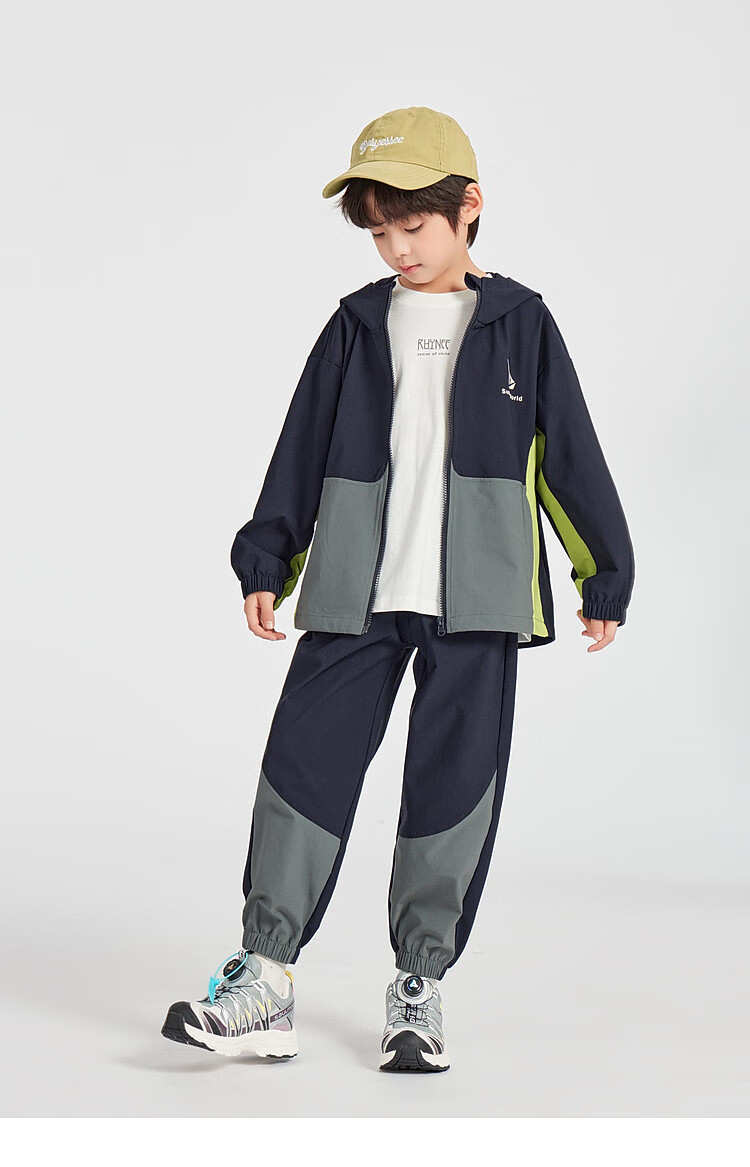 Duoduo Boys Trendy Spring Autumn Set Outdoor Softshell Jacket and Sports Pants Kids Stylish Patchwork Two-Piece 17