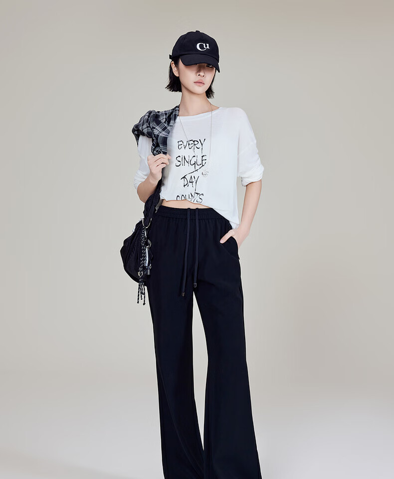 MEIYANG Fishtail Flared Pants, Imported Composite Yarn Elastic Retro Micro-Flare Pants, Navy Blue Extended Version, XL 16