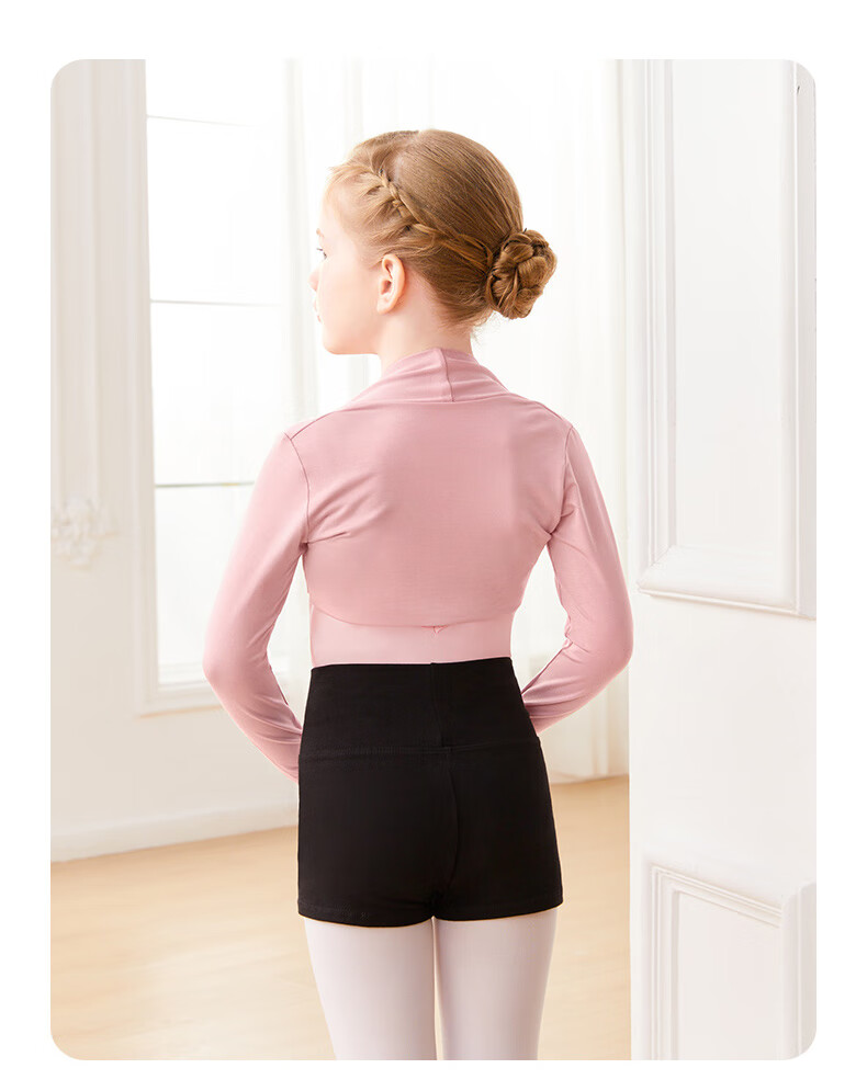 Aiwu Ge Children's Dancewear Modal Vest Jacket Latin Dance Practice Long Sleeve Spring Autumn Outerwear Elegant Blue 160 6