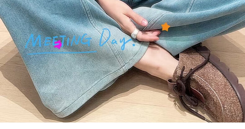 MEIYANG Drawstring Pants No. 2 Denim Straight-Leg with Stretch in Four Directions [60 Series], Blue-Green, 2XL 12
