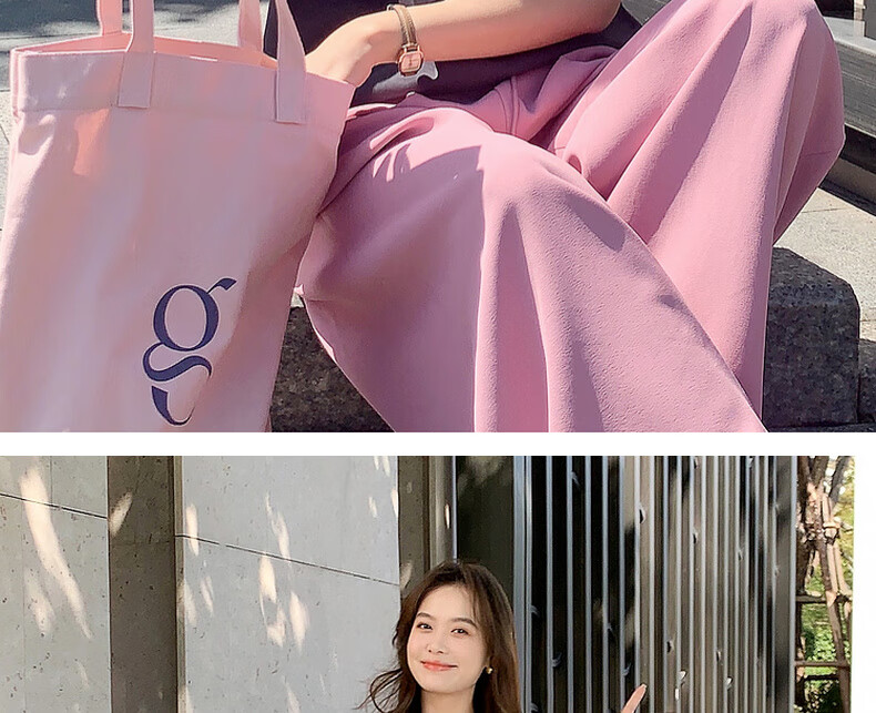 MEIYANG Misty Rose Casual Pants, UPF50+ Toray Sun Protection Wide-Leg Pants, Gray (Regular Version), XL 31